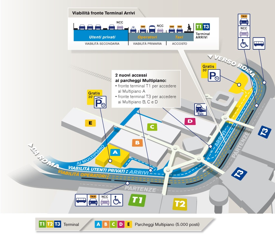 Mapa letiště Fiumicino