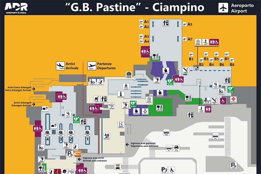 Mapa letiště Ciampino