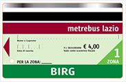 Jízdenka na veřejnou dopravu Lazio - BIRG