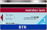 Jízdenka na veřejnou dopravu Lazio - BTR