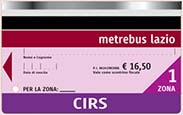 Jízdenka na veřejnou dopravu Lazio - CIRS