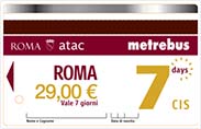 Jízdenky na veřejnou dopravu v Římě jízdenka CIS